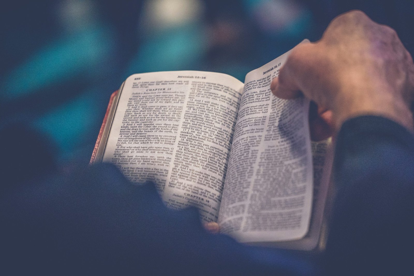 person’s hand holding book